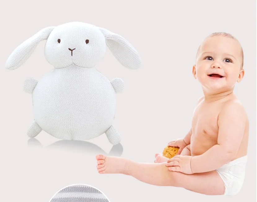 Baby Sleeping Soothing Doll with Small Bell Inside Elephant Unicorn Rabbit Bear Stuffed Toys Crochet Plush Animal