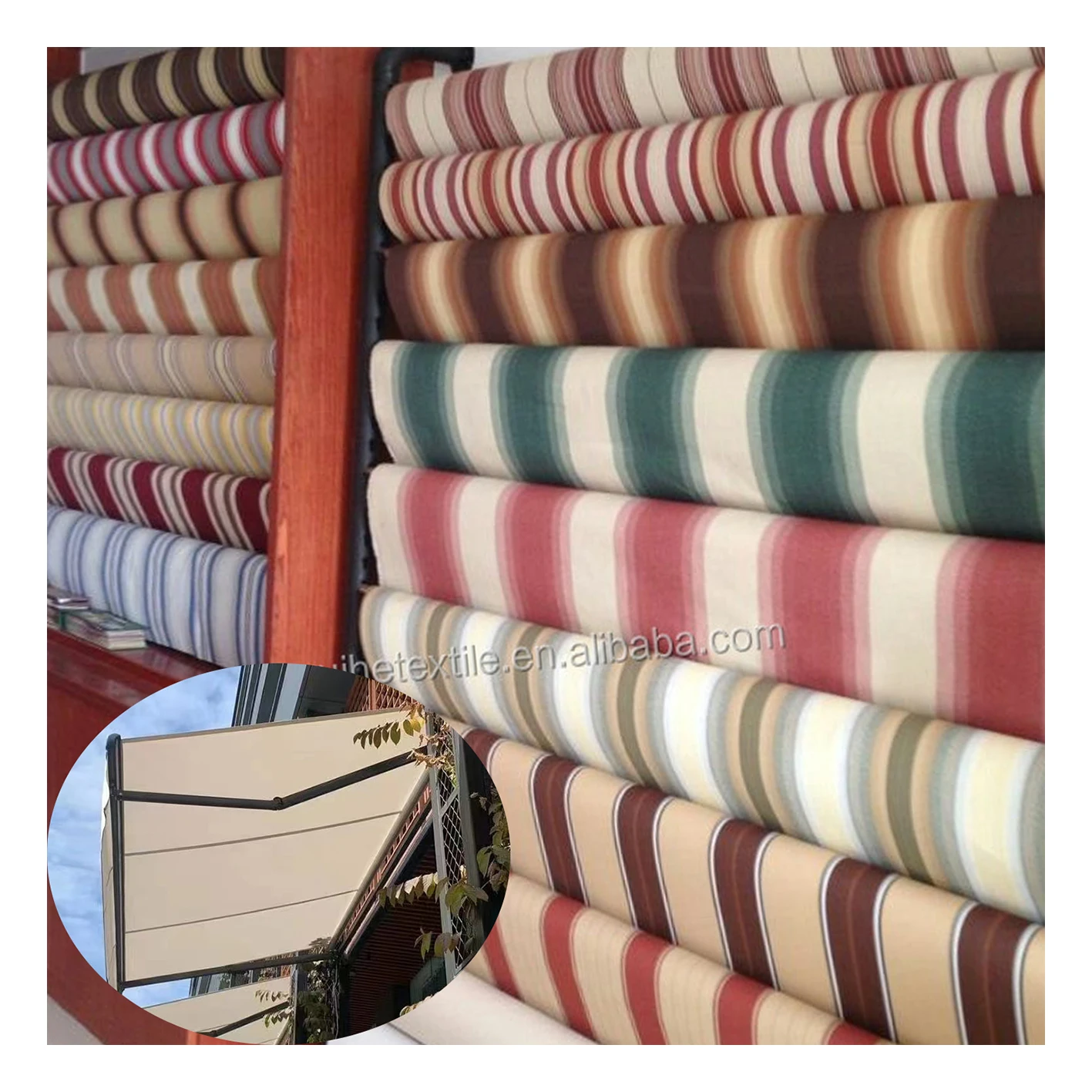 Wholesale awning fabric waterproof outdoor yarn dyed 100% polyester fabric for awning