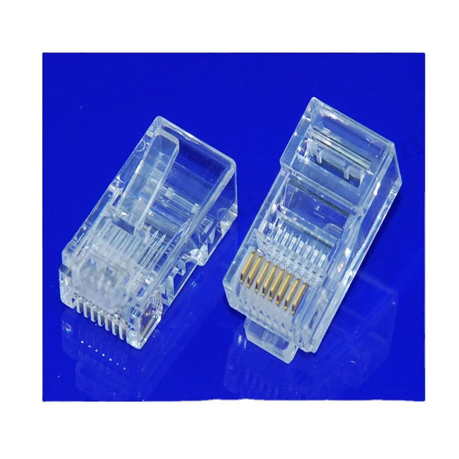 Telephone connector RJ11 6P2C UTP modular plug with right-left clip keystone jacket