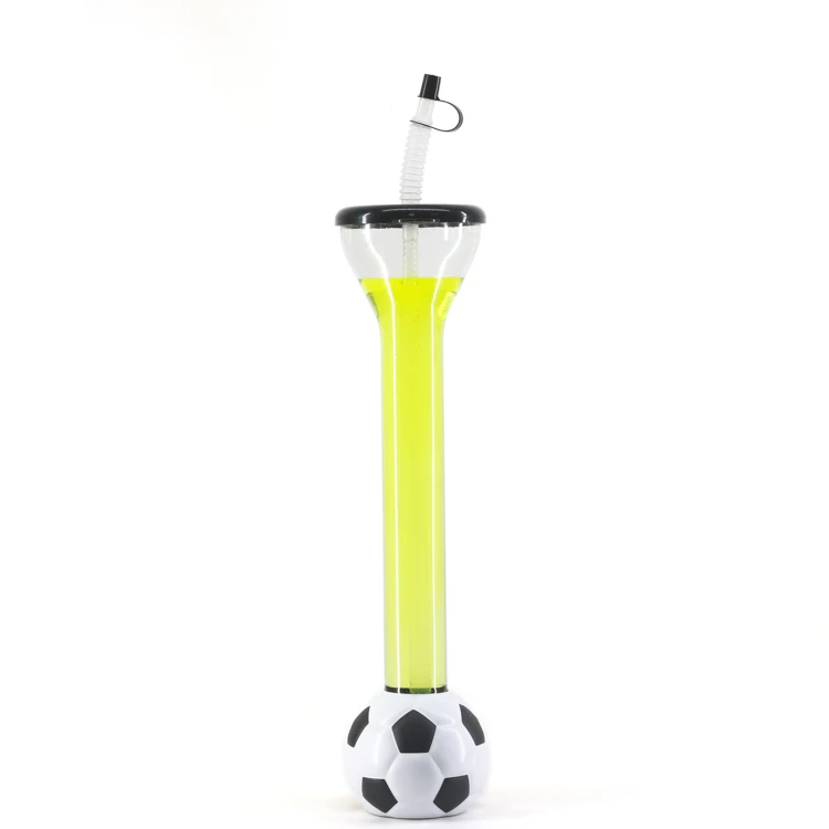 2024 700ml Football Souvenir Cup Soccer Shape Drink Cup Tall Plastic Yard Cup for Sport Theme Park Party Event