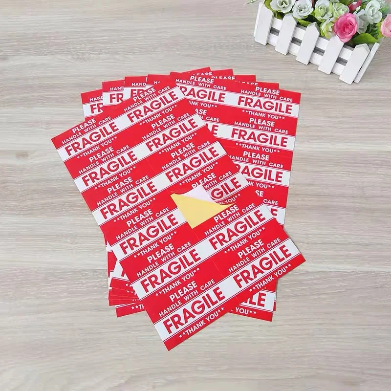 Custom Printing Fragile Sticker Fragile Label Fragile Vinyl Sticker Packs Packaging Label Kiss Cut Sticker Waterproof CMYK YUCAI