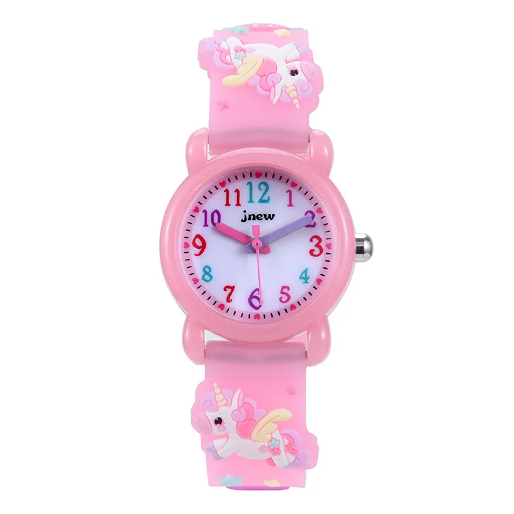 Children 3D Unicorn Cartoon Waterproof Toddler Quartz Wrist Watch Age 2-8 3 4 5 6 7 Toys Gifts Kids Girls Watch