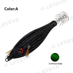 105mm 10g Squid Hook with Shrimp Bag Luminous Rattle Squid Jig Fishing Wood Shrimp Lure Squid Cuttlefish Jigs Lures
