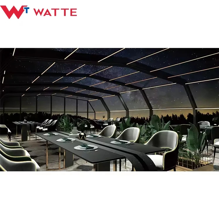 Modern Movable Sunroom Aluminium Alloy Structure Frame Glass House Outdoor All Season Motorized Retractable Enclosure Sun Room