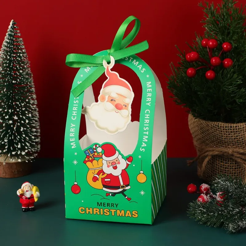 Wholesale In Stock Customization Accepted To Celebrate Christmas Wrap Gifts And Apples Handheld Folding Paper Boxes