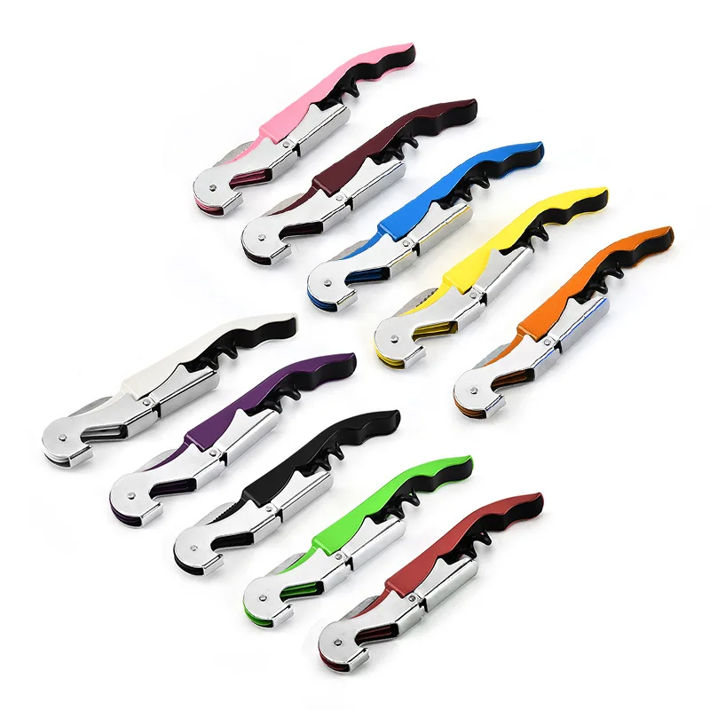 cheap custom waiters corkscrew personalized portable red wine bottle opener set gift box