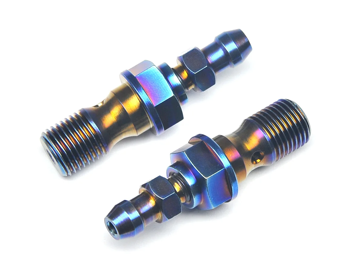 Titanium Brake Double Banjo Bolt with Integrated Bleed Screw Brake Calipers
