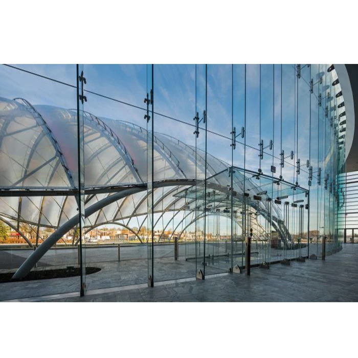 Commercial Residential Building Glass Exterior Curtain Wall Clad Facades Glazing Spider Curtain Wall