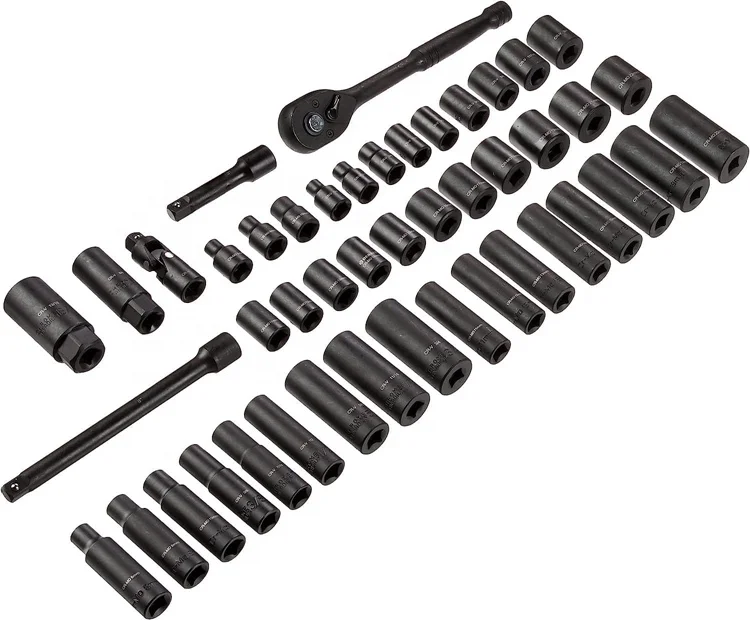 46Pcs 3/8-Inch Drive 6 & 12 Point Deep And Shallow Impact Socket Set 72 Teeth Ratchet Wrench Socket Set Portable Socket Set Box