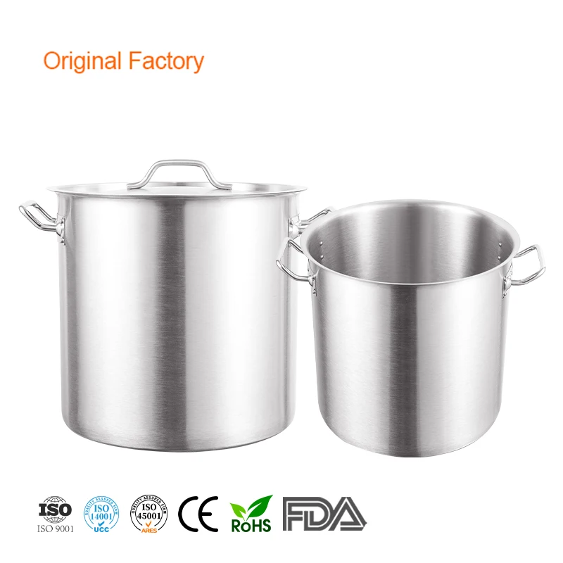 DaoSheng Hot Selling Commercial Kitchen Heavy Duty 304 Stainless Steel Cookware Stock Pots Cooking Pot Soup & Stock Pot