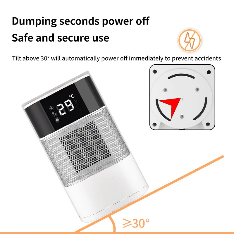 Умный электрический нагреватель с сенсорной панелью, керамический нагреватель с положительным температурным коэффициентом, домашний портативный нагреватель вентилятора для ванной комнаты