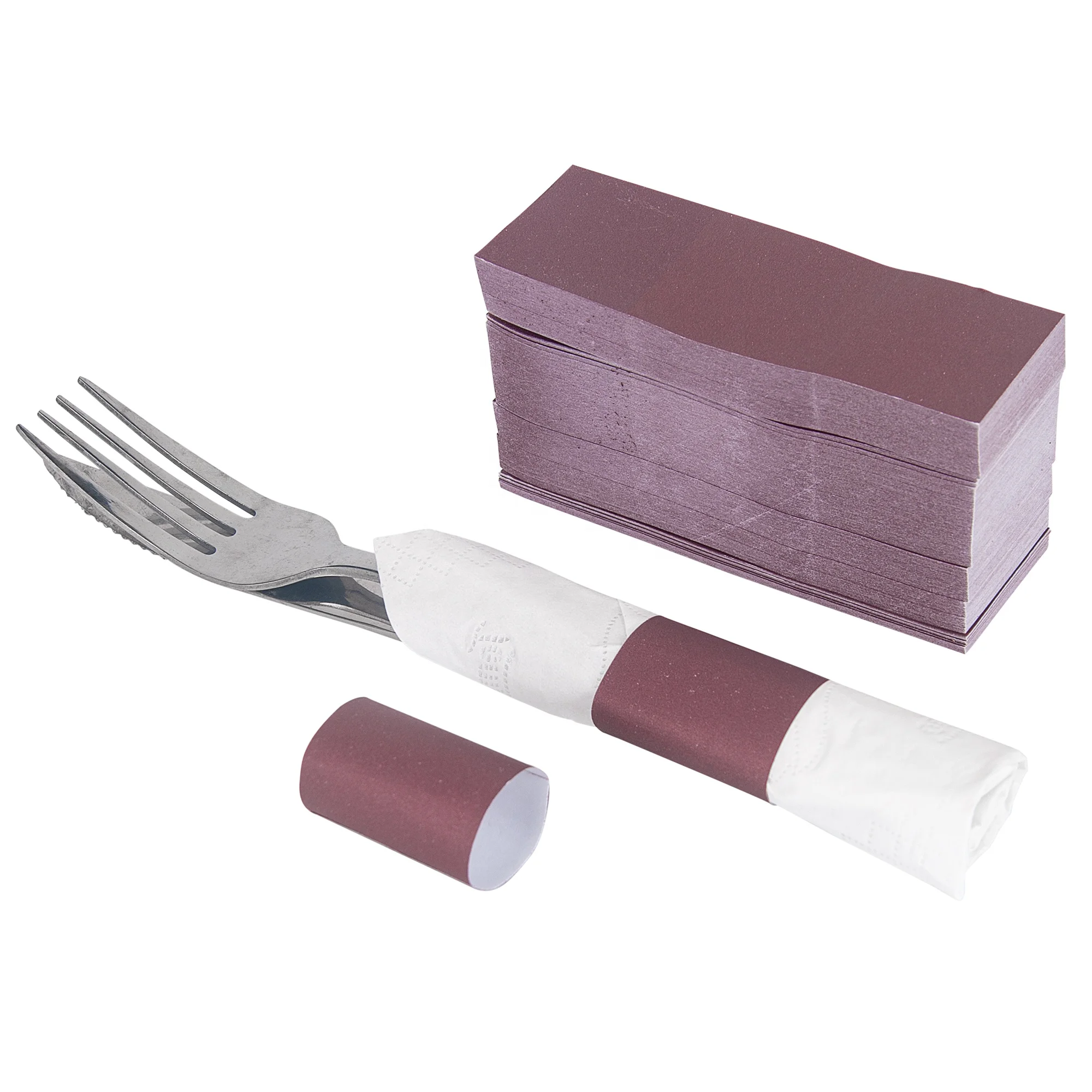 Burgundy Colored Paper Napkin Band 2000 / Box