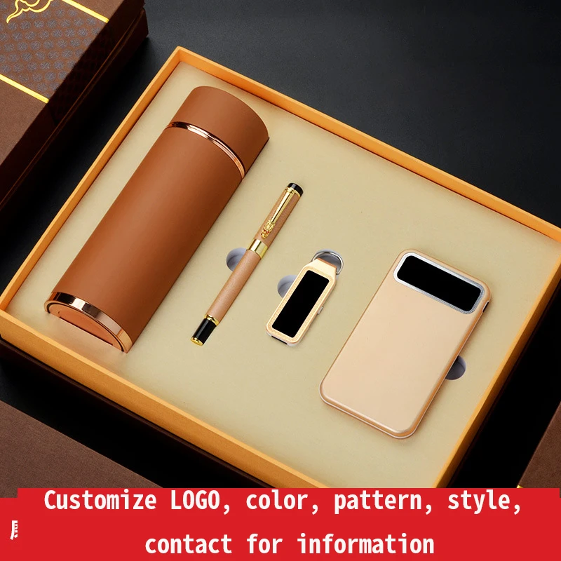 unique products Pen USB Power Bank Notebook Flask Luxury Fashion Gift Set for Wedding Guests promotional products for business