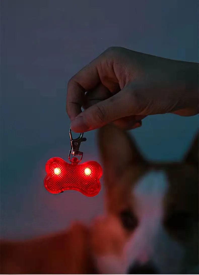 2021 горячая Распродажа по заводской цене, светодиодная идентификационная бирка в форме кости с безопасным мигающим светом, подвеска-бирка для собак и домашних животных