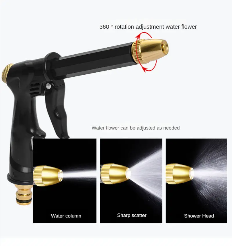 Portable high pressure water gun for cleaning car wash garden watering hose nozzle sprinkler foam water gun nozzle