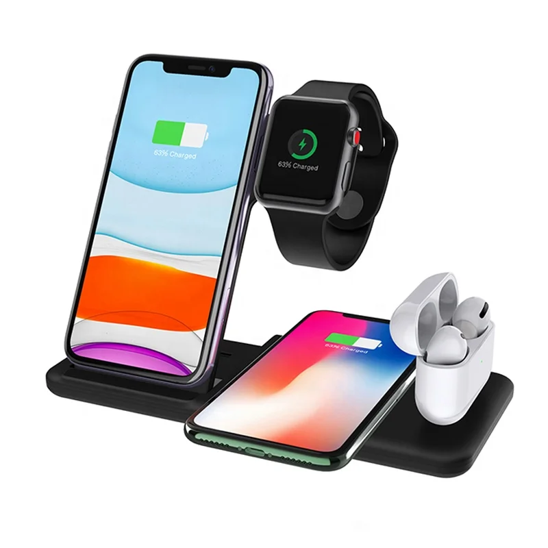  4 in 1 18W Desktop Portable Wireless Phone Charger for Iphone Iwatch