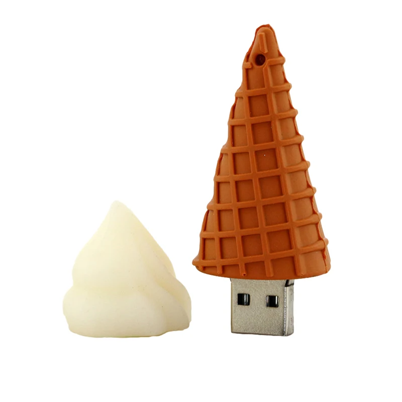 Лидер продаж USB-накопитель из ПВХ с мороженым индивидуальным логотипом брелок флеш-накопитель 16 ГБ 32 64 U-диск для продвижения подарок