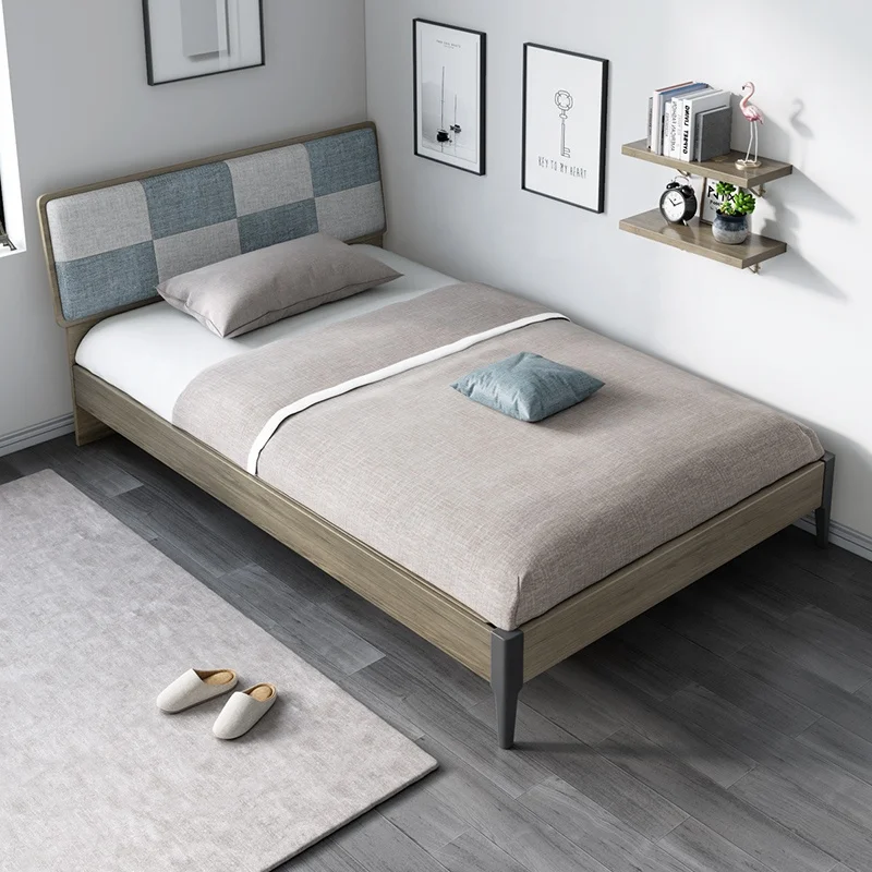 Современная дизайнерская кровать, легкая сборка, домашняя мебель, односпальная деревянная кровать