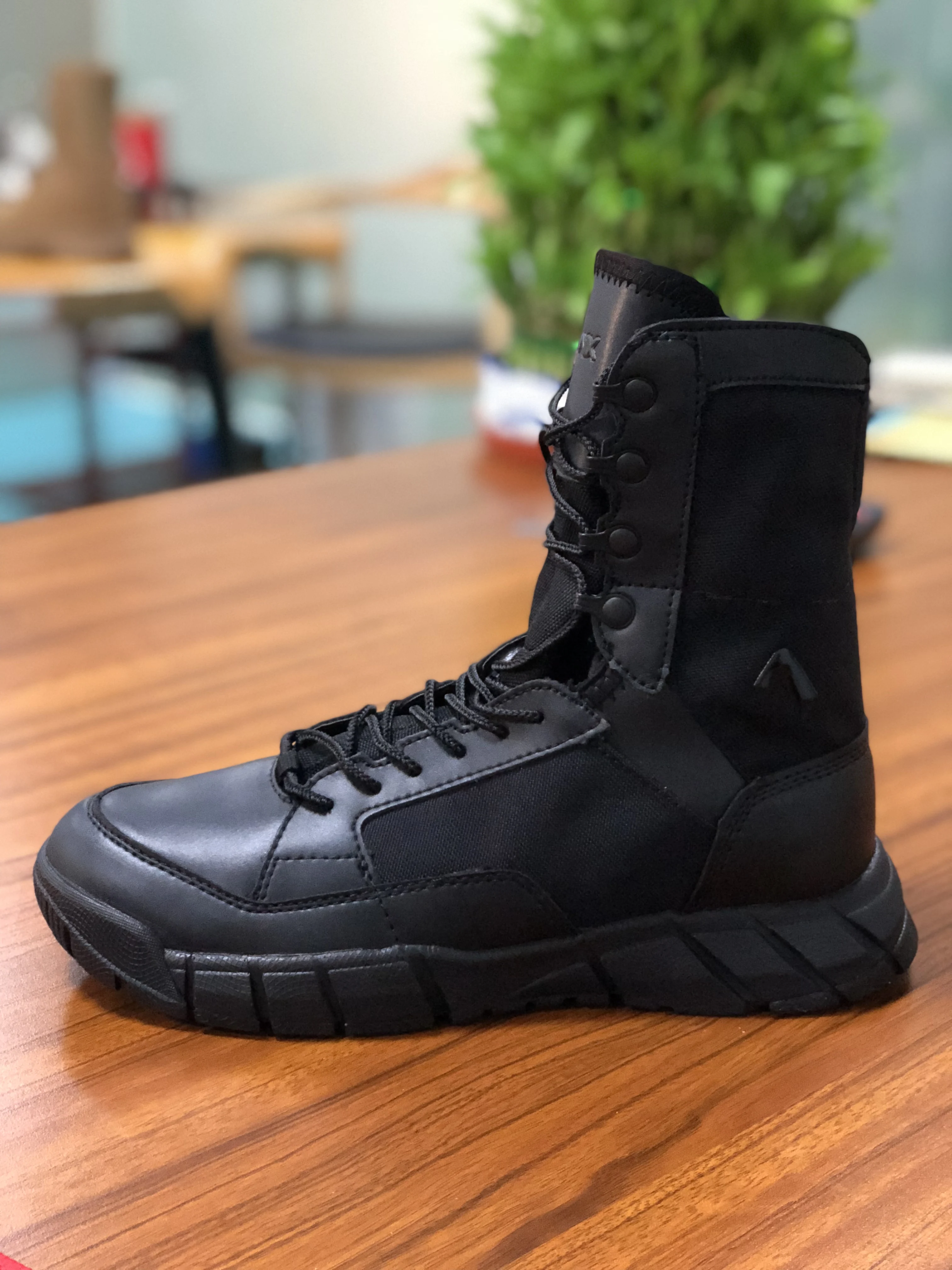 Мужские кожаные черные тактические военные ботинки 8 дюймов