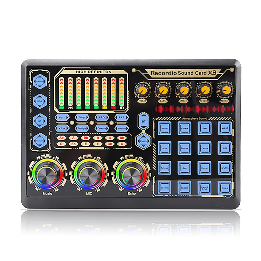 X8 SoundCard Live Broadcast professional studio recording karaoke audio interface External usb sound card