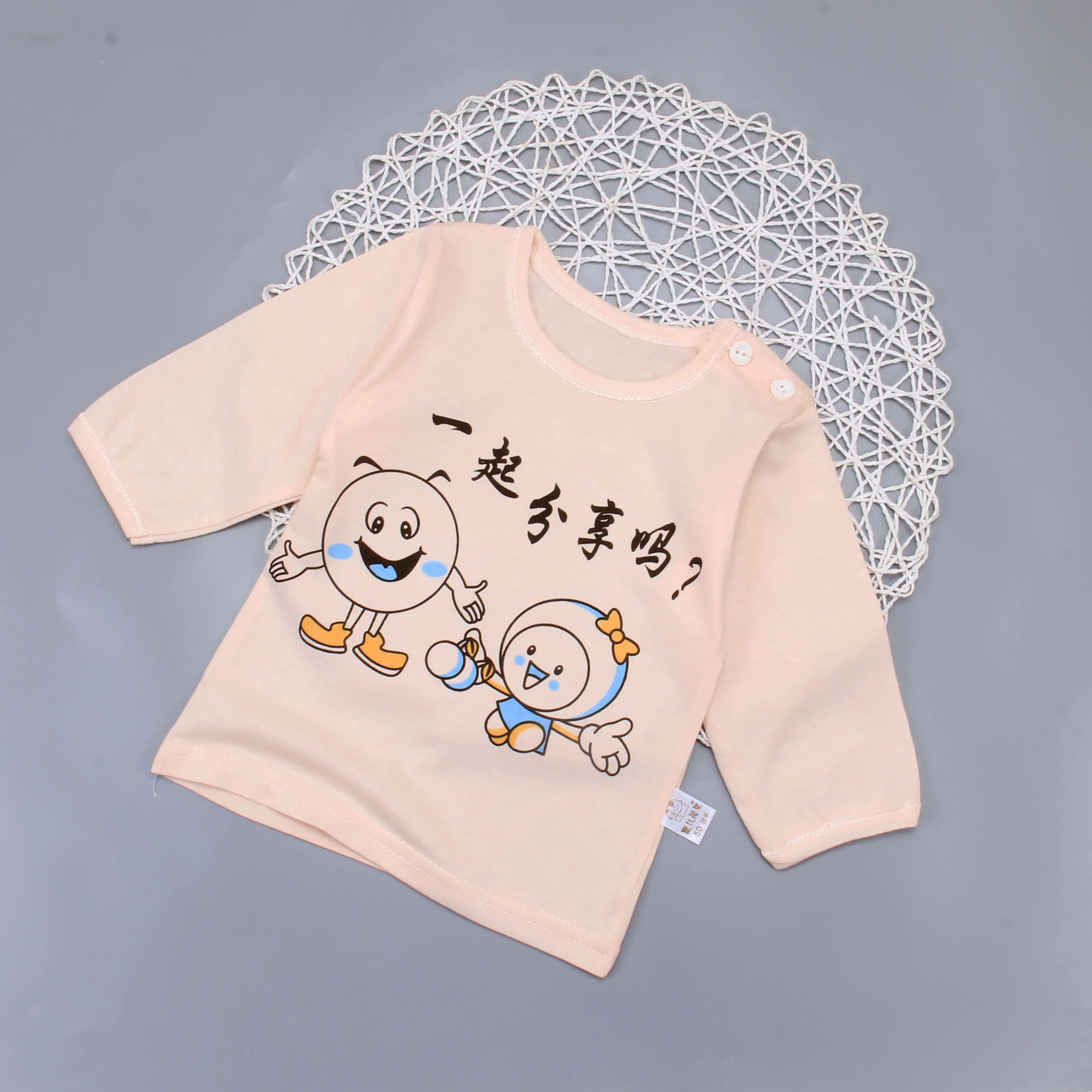 
Hot spring and summer 2020 o-neck boys and girls T-shirt 100% cotton 0-3-year-old baby clothing underwear wholesale 
