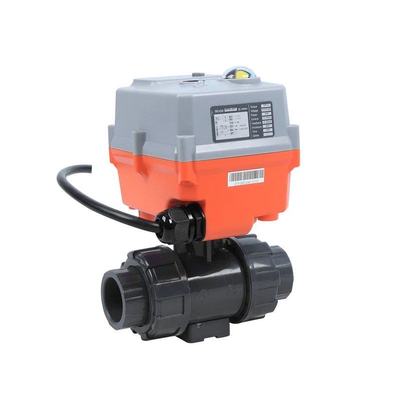 DC12V DC24V AC220V Электрический шаровой клапан водяной пластик ПВХ 2-сторонний True Union 3-сторонний