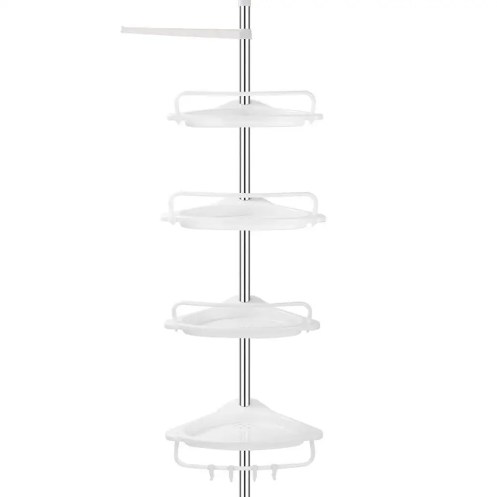 Hotsell high quality stainless Steel 4 Tier Telescopic Bathroom Corner Shelf Rack Shower Caddy Storage Bathroom Tools Accessory