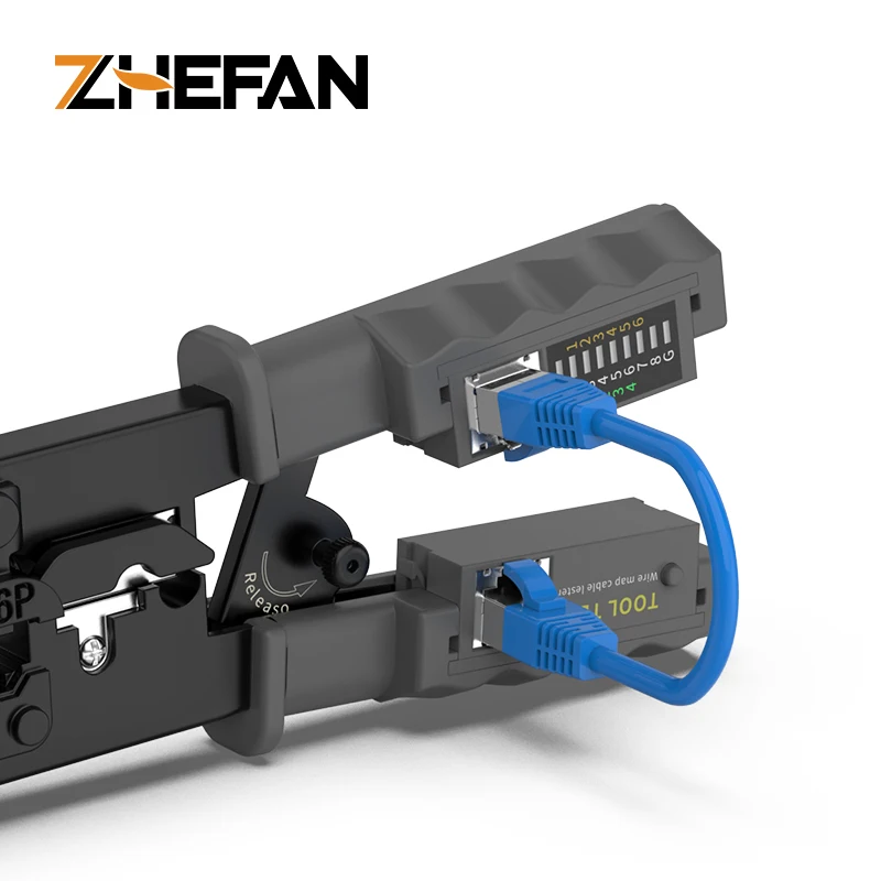 ZHEFAN Network Tool With Tester For 8p/6p/4p Network Crimper With Cable Tester Rj45 Crimping Tester Tool