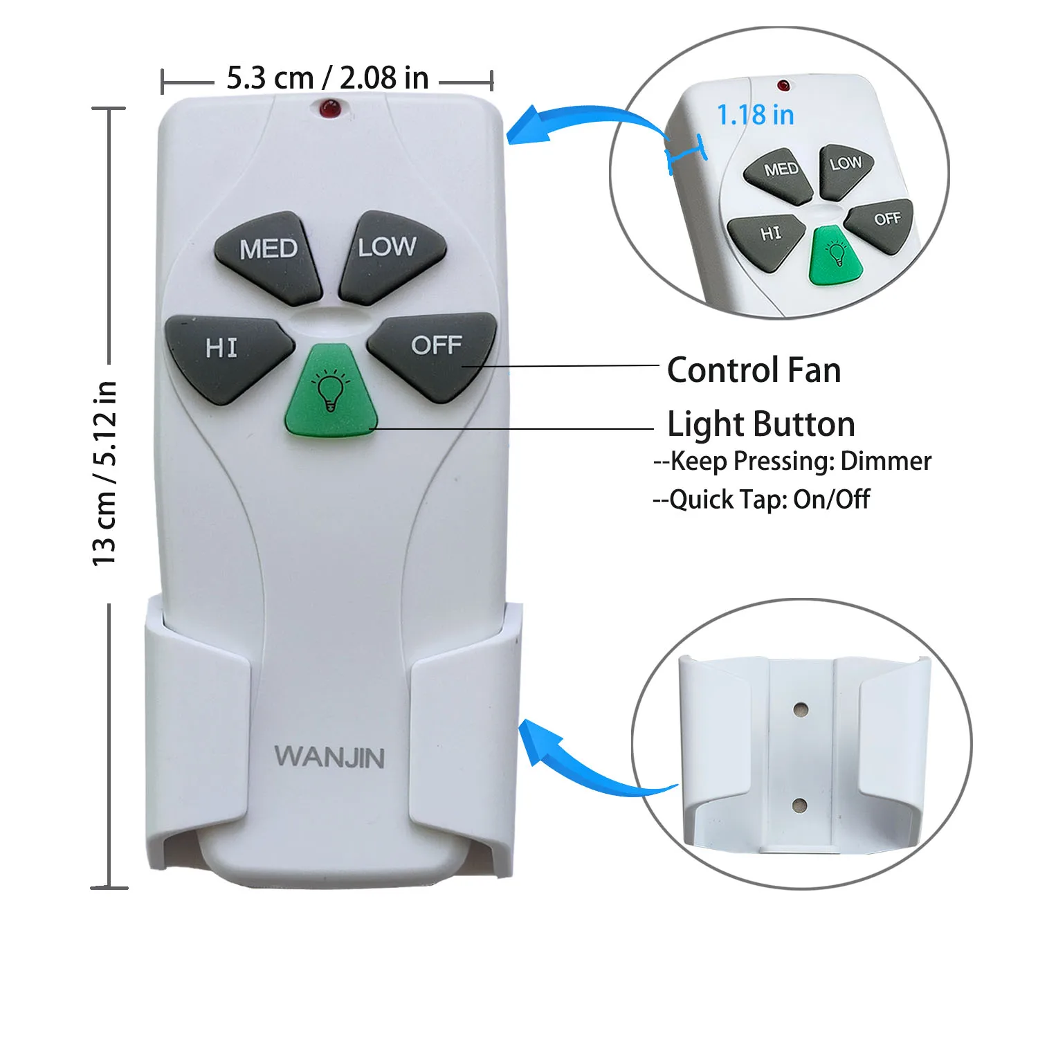 53T Ceiling Fan Remote Control Replacement of Hampton Bay Harbor Breeze KUJCE9103 FAN-11T FAN-35T FAN-53T