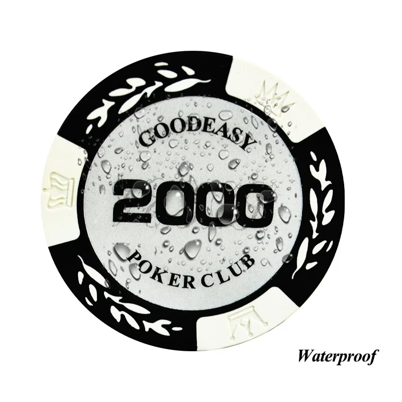 Round Poker Chips Personalizzate Original Blank Sticker Custom Plastic China Clay Poker Chips With Removable Ball Marker Coins