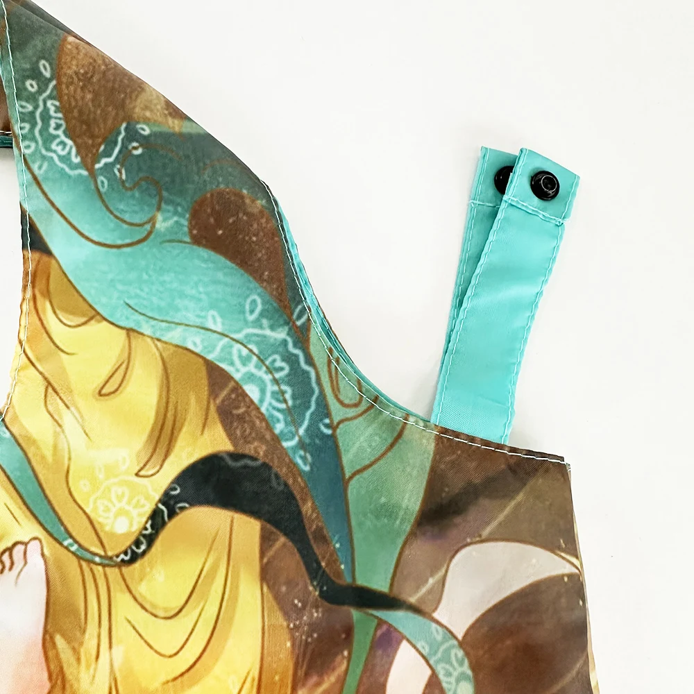 RPET Cartoon Handbag Outdoor Portable Storage Shoulder Bag Polyester Eco-friendly Grocery bags Folding Shopping Bag