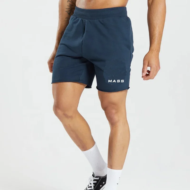 Slim Fit Gym Shorts Mens Cotton Spandex Shorts French Terry Shorts For Men