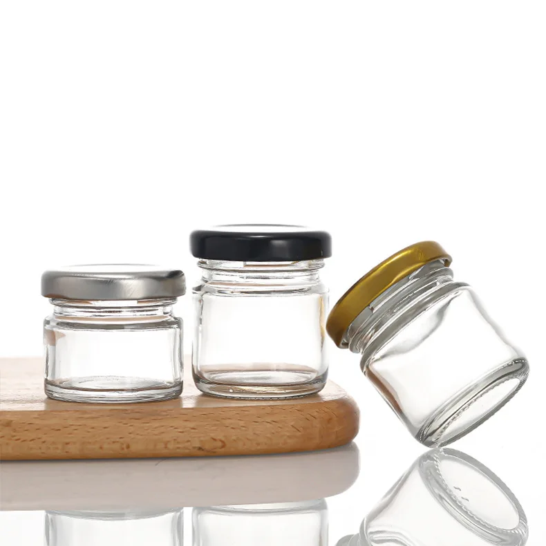 25ml35ml 45ml mini jam honey  jar airtight round square glass jars with lid