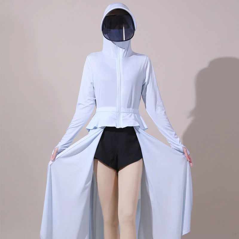 2022 New Long Sunscreen Full Body UV Protection Summer Outdoor Sports Cool Feeling Ice Ultra Thin Sunscreen Clothes Rash Guard