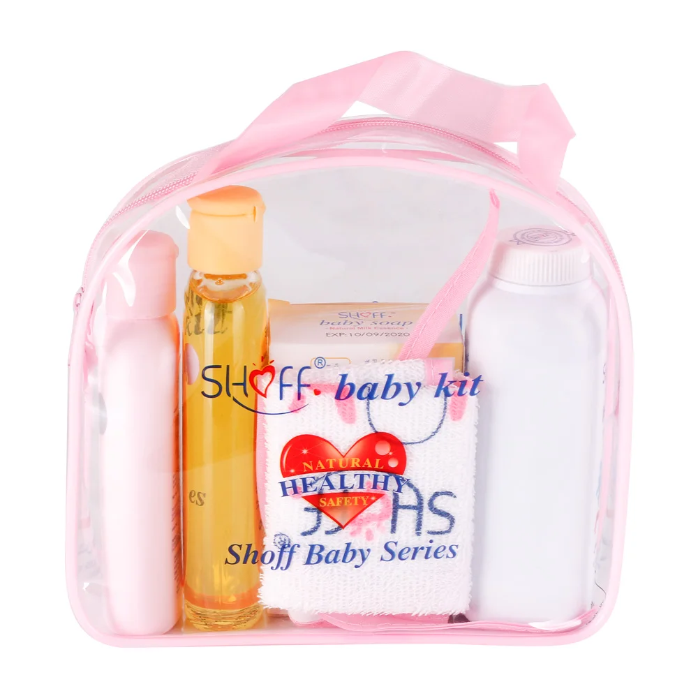 SHOFF baby shower gifts set 5pcs with baby soap bib shampoo lotion for baby skin care.