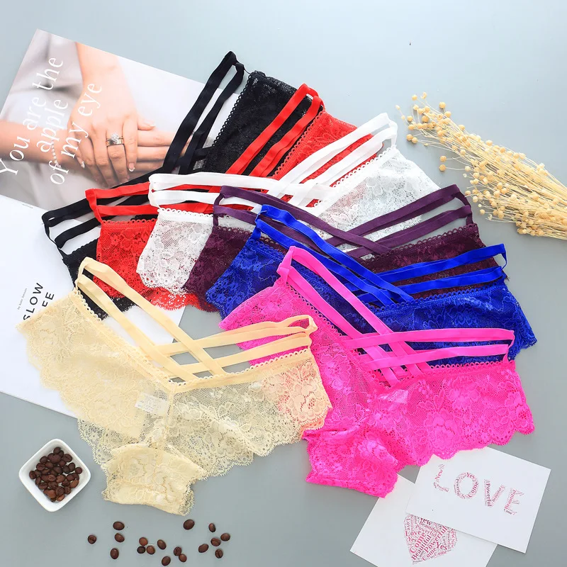 Wholesale Womens Black Mature Lace Panties Sexy Attractive Breathable Ladies Transparent Underwear