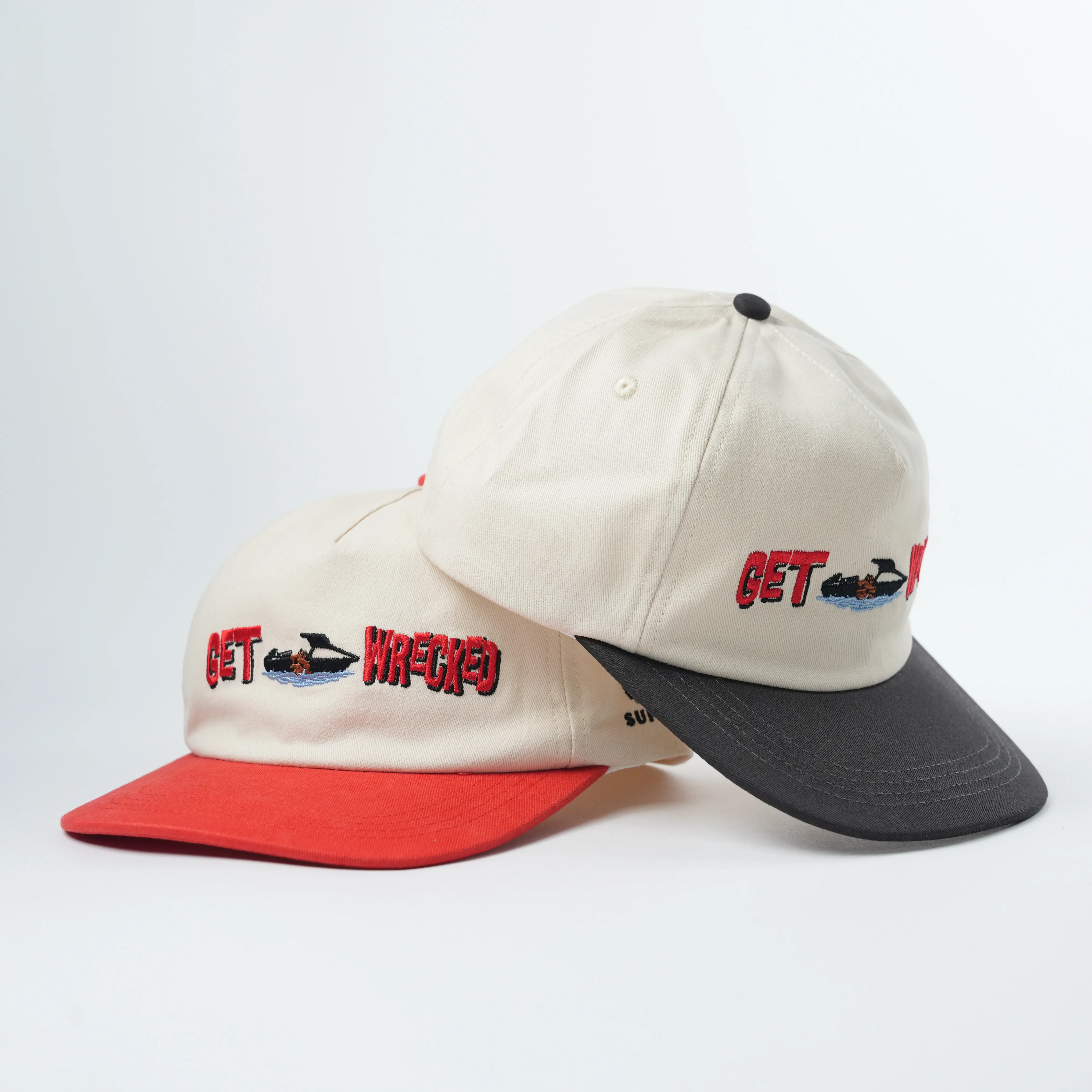 Unstructured 100% Cotton  Snapback Hats Custom High Quality 5 Panels with Embroidery Logo Unisex Fashionable Adult Sports Hat