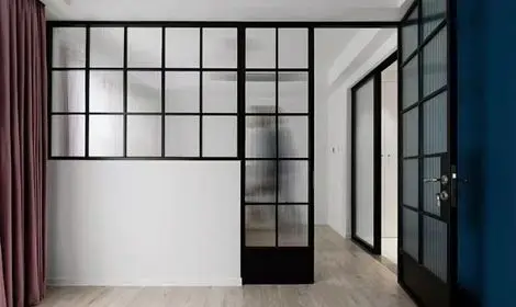 Low price Aluminum slim frame swing door for residential house