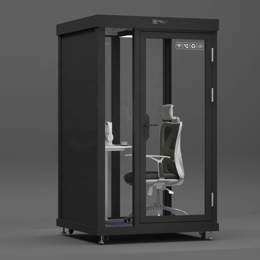 Size 130x120x220cm soundproof acoustic meeting office telephone booth portable acoustic soundproof booth for office