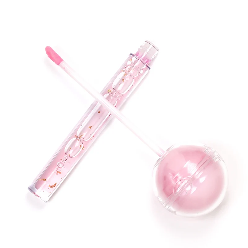 H108 New candy fruity peach alovera lipstick acid hyaluronuc lipgloss lip oil 2 in1 no logo kids lip gloss bulk for chlidern
