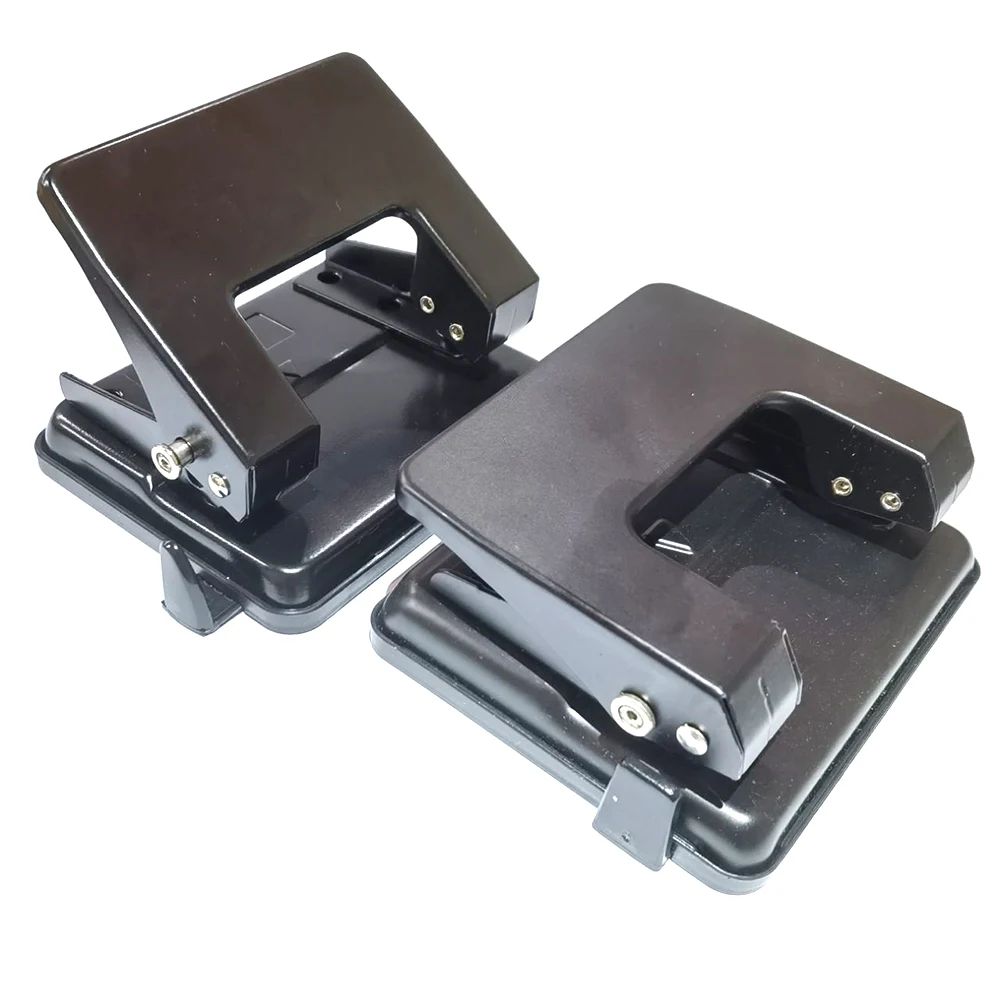 Wholesale black metal square hole puncher 2 hole paper punch for paper