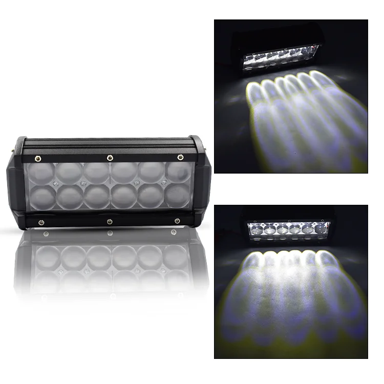 Double row 12 lamp beads indicator driving lamp 36W 4D lens strip spotlights truck lights 12V 24V universal LED roof lights