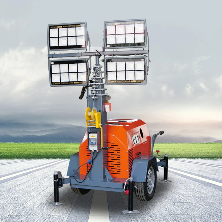 Balloon LED Vehicle Mounted Light Tower with Diesel Generator