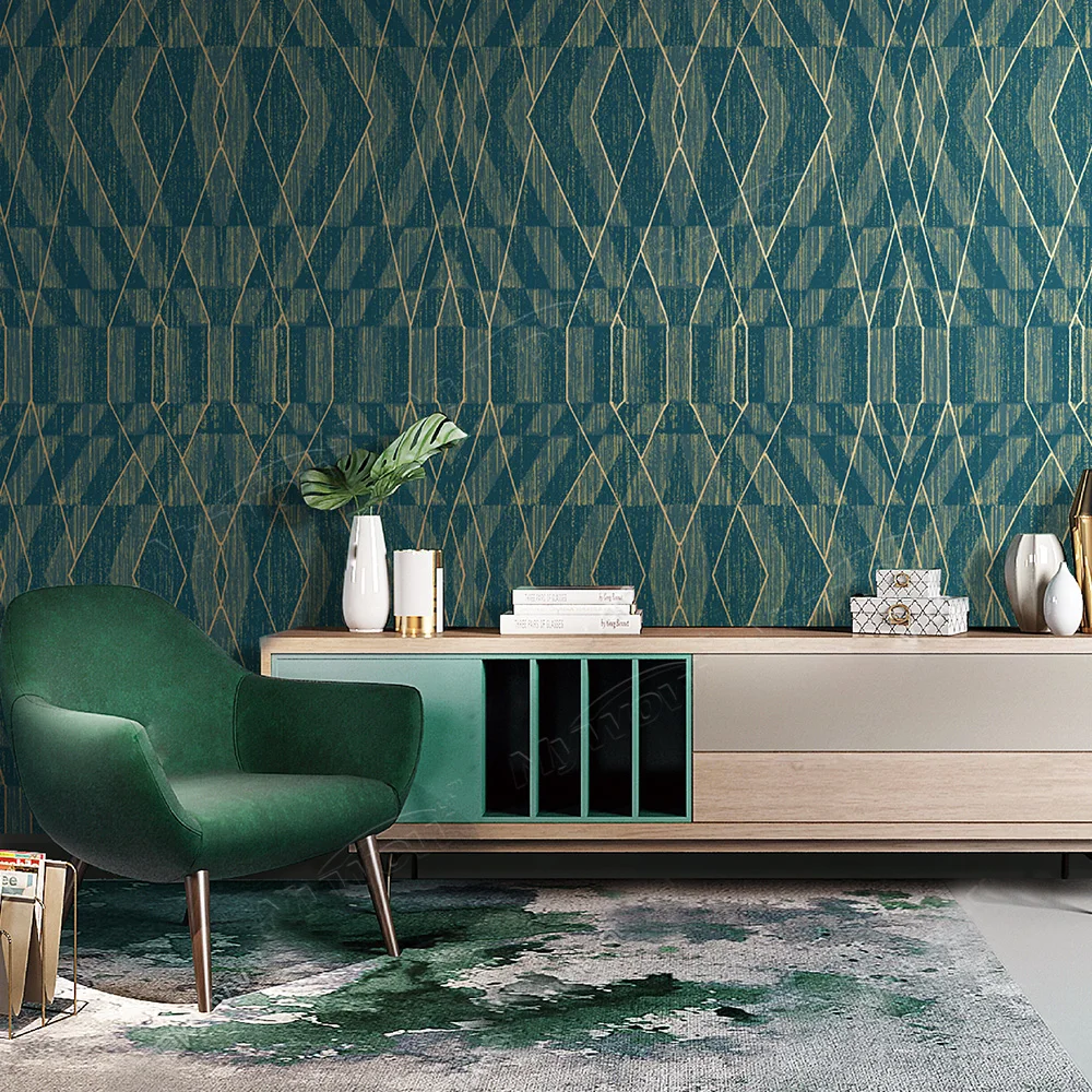 3D современные волнистые полосатые геометрические декоративные Настенные обои ПВХ текстурированные 3d черные темные роскошные бархатные