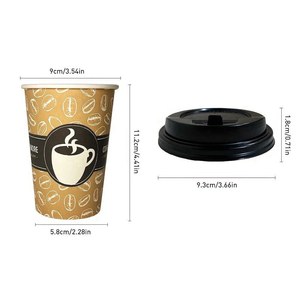 Customized Logo 6oz 6.5oz 12oz Tea Pack Disposable Hot Drinking Small Coffee Paper Cups with Lid Cover