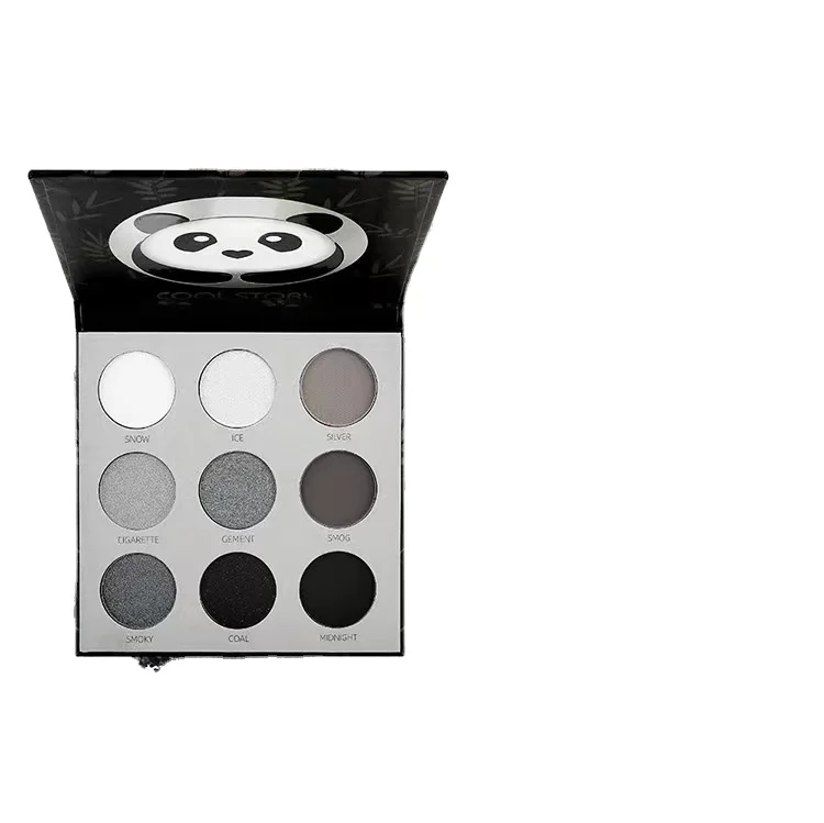 Panda Nine Color eye shadow Smoky Makeup Matte Pearlescent Black Ash eye shadow Palette