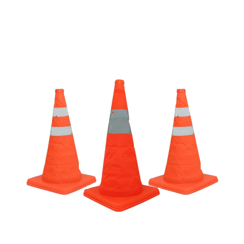 Foldable road barrier warning reflective road cones for airport, park, parking