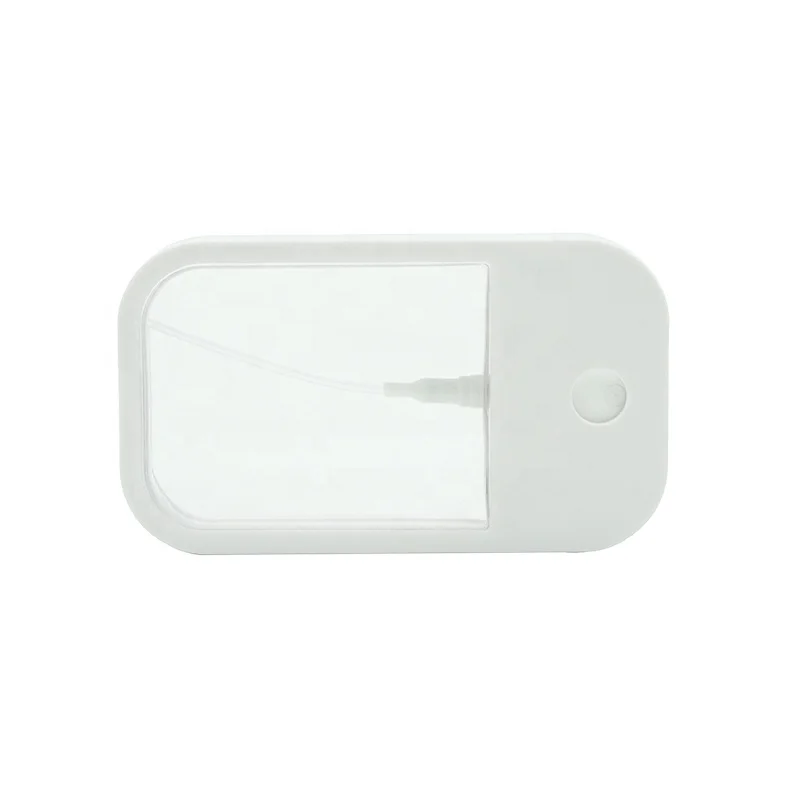 Haodexin 45ml empty perfume credit card sprayer bottle mist empty hand sanitizer bottle with silicone holder sleeve key ring