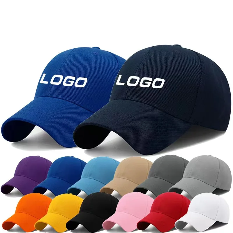 100% Cotton Custom Men Women Baseball Cap 6 panels Hat Logo Emblem Embroidered Adjustable Plain Sports Hat