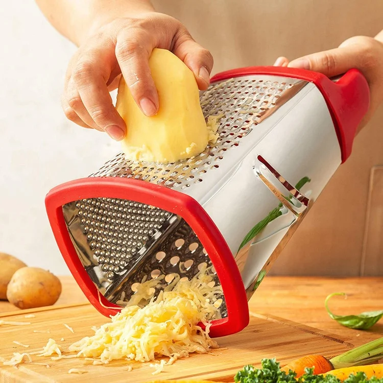 10 Inch Stainless Steel Sharp Blades 4 Sides Easy Kitchen Food Grater For Super Markets
